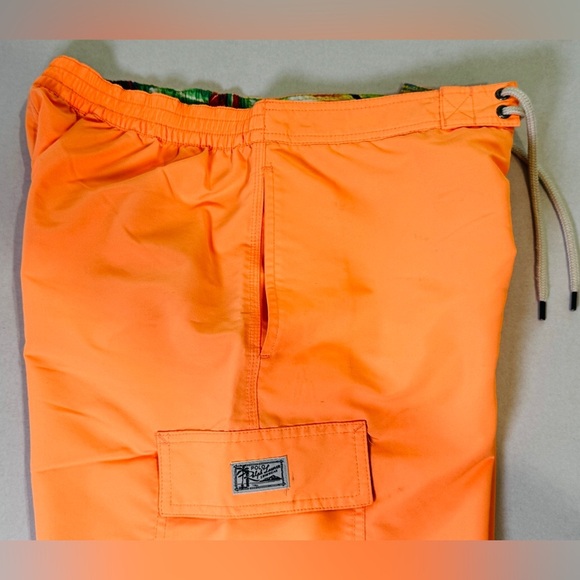 Polo Ralph Lauren Beach Swim Board Surf Shorts/Trunks Bright Orange Size M - Picture 6 of 13